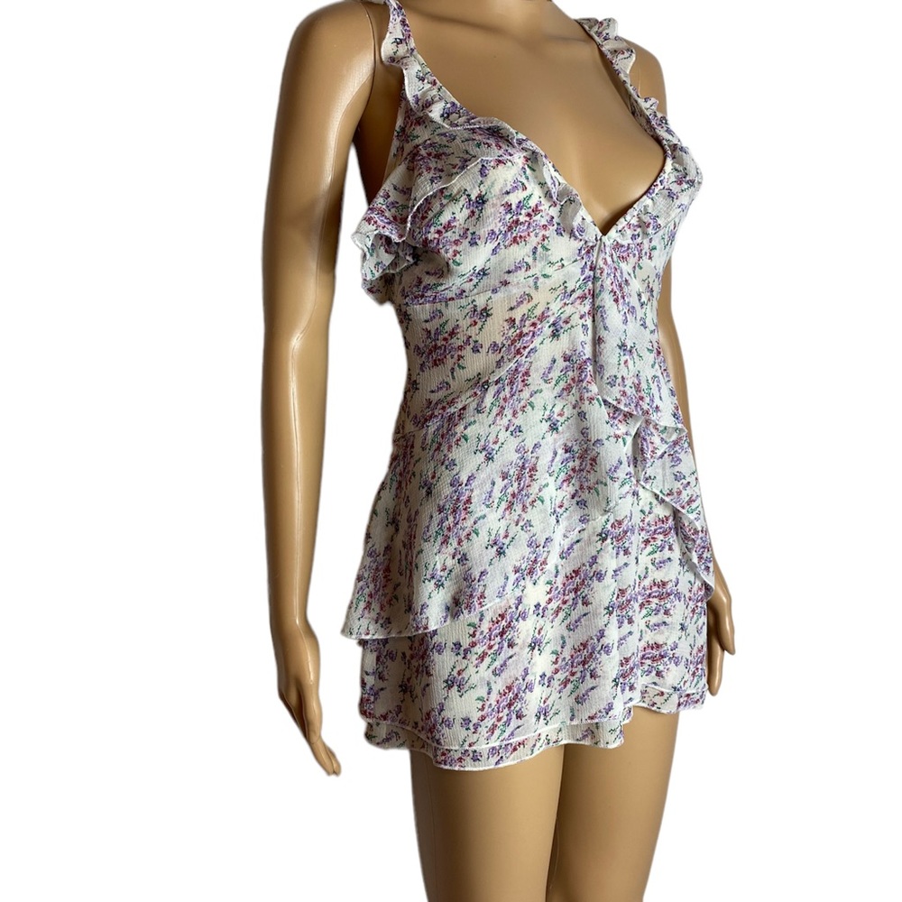Nasty gal strappy ruffled  romper Size 6